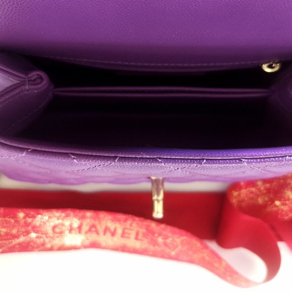 CHANEL PURPLE MINI COCO HANDLE - Picture 4 of 9